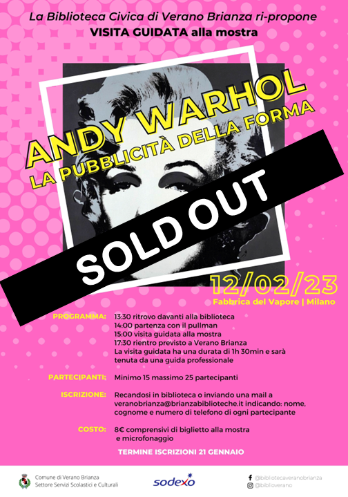 NUOVA DATA | Visita Guidata alla mostra “Andy Warhol: La Pubblicità Della Forma”