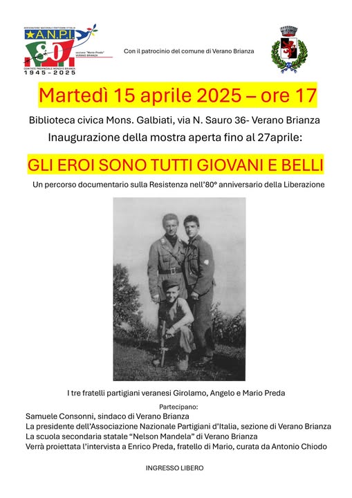 GLI EROI SON TUTTI GIOVANI E BELLI
