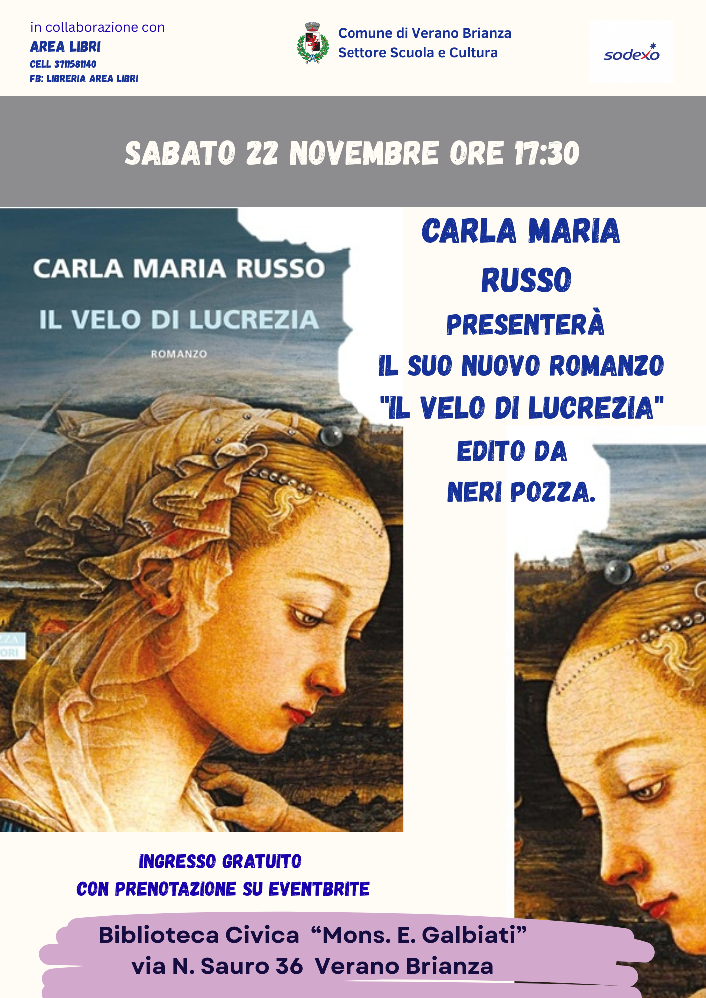 CARLA MARIA RUSSO PRESENTA IL VELO DI LUCREZIA